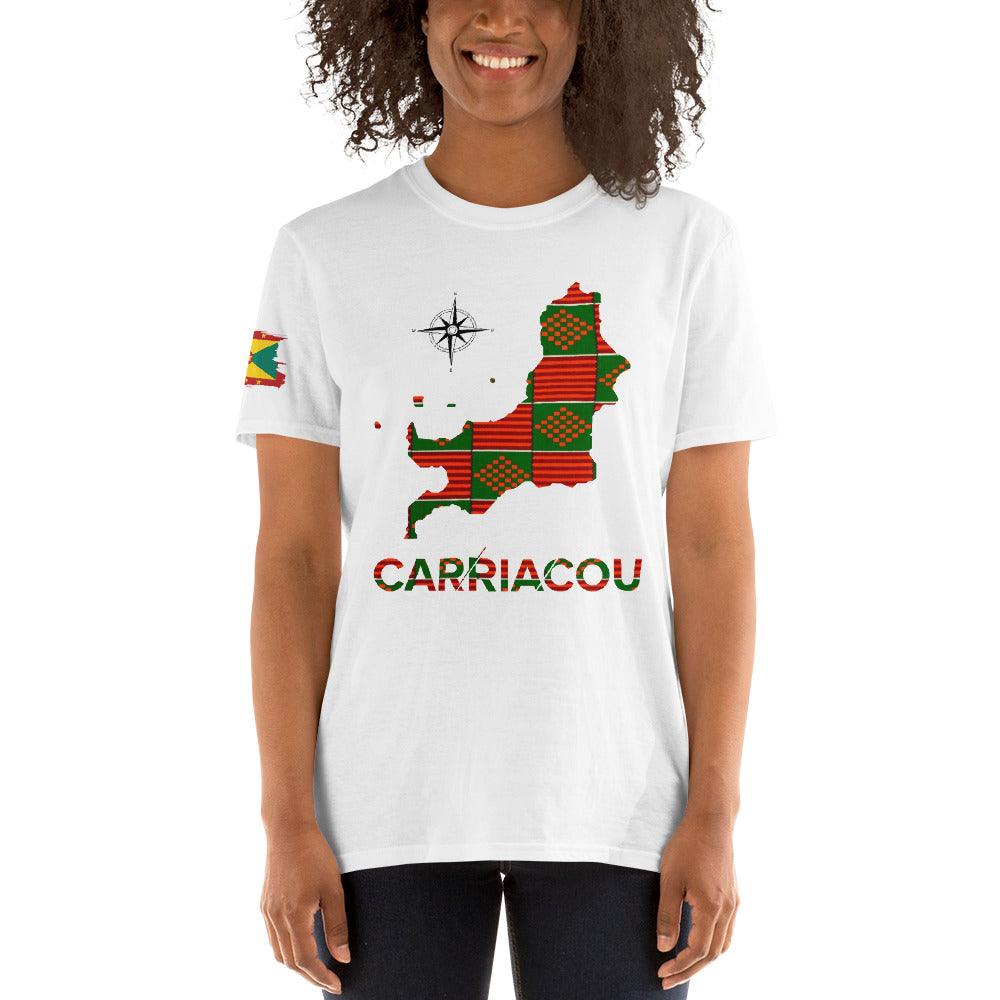 Carriacou African Kente Green and Red T Shirt Sport Grey / M