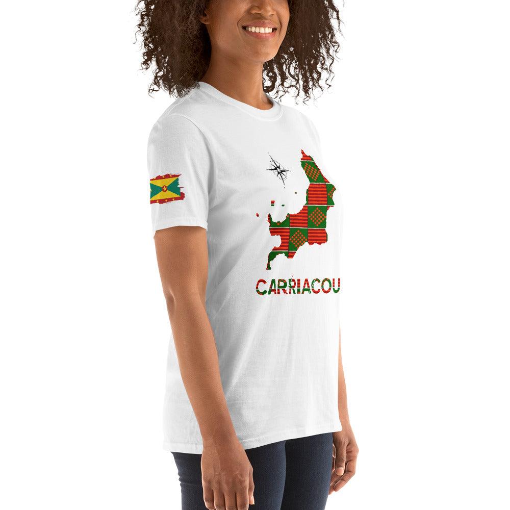 Carriacou African Kente Green and Red T Shirt Sport Grey / M